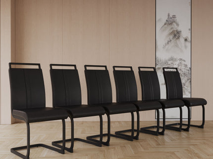 Modern Dining Chairs With High Back Upholstered Design Metal Legs