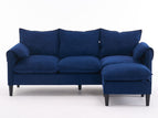 Blue / 3 Seater Sectional Sofa, Ottoman