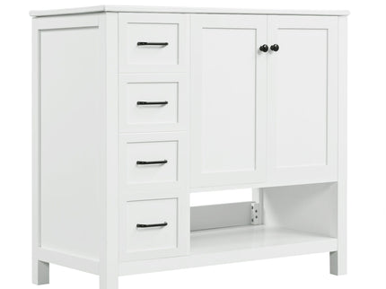Modern Bathroom Vanity With Sink Top, 2 Doors And 2 Drawers