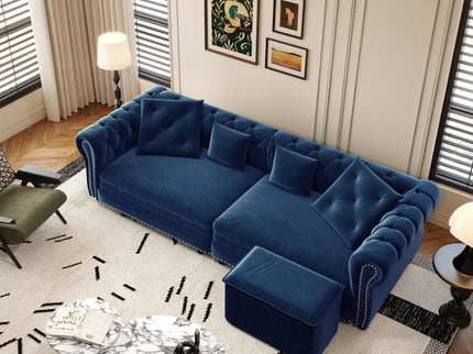 3 In 1 Pull Out Convertible Sleeper Sofa Bed, King Size, Chaise Lounge