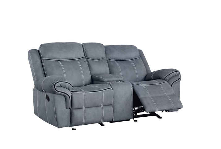 Zubaida - Two Tone Recliner Loveseat With USB Port Console