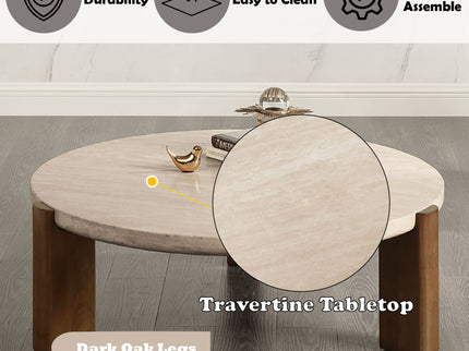 Leonardo - Coffee Table - Cream / Oak