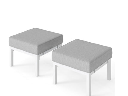 Patio Ottomans With Cushions, All-Weather Footrests (Set of 2)