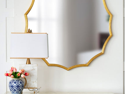 Round Sunburst Wall Mirror With, Wall Decor Mirror For Entryway Bedroom Living Room - Gold