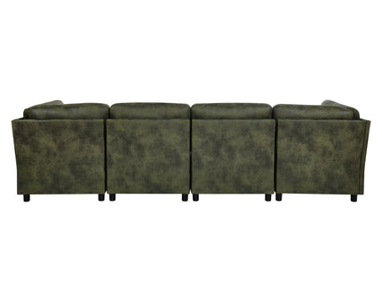 Upholstered Modular Sectional With Custom Configuration And Removable Cushions
