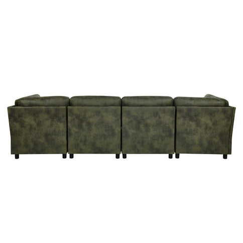 Upholstered Modular Sectional With Custom Configuration And Removable Cushions
