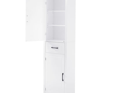 Tall Freestanding Bathroom Storage Cabinet With 2 Doors And Adjustable Shelves