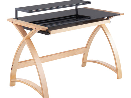 Bentley - Mid-Century Modern Office Desk - Natural / Black