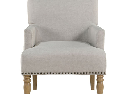 Alice - Upholstered Arm Chair With Nailheads - Beige