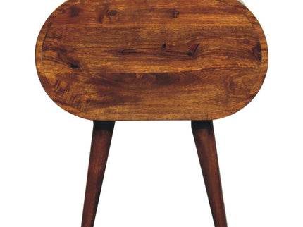 Large Chestnut Circular Bedside