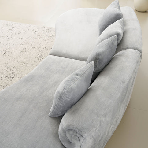 Modern Curved Sofa With Pillows