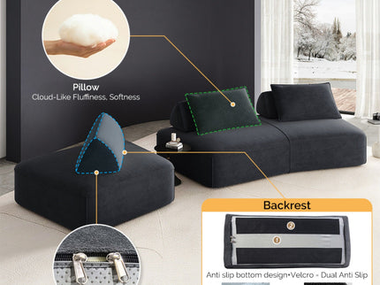 Modern Luxury Oversized Modular Sectional Sofa Set