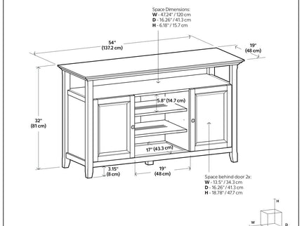 Amherst - TV Media Stand - Rustic Natural Aged Brown