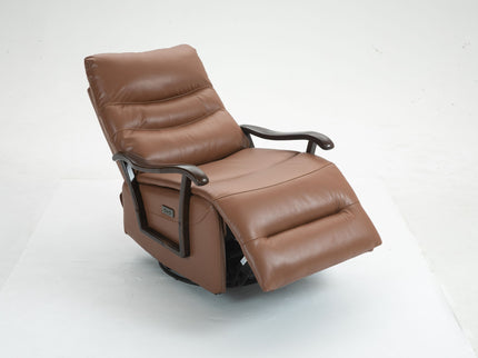 Swivel Rocker Recliner Power Glider Chair With Solid Wood Armrests, Extra Wide Reclining Sofa Chair Upholstered Living Room Single Sofa