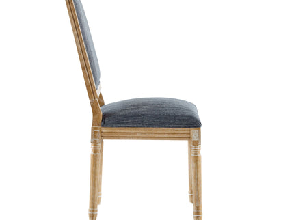 French Country Style Dining Chair With Upholstered Seating And Fluted Legs