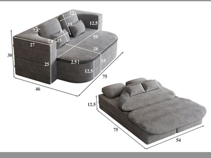 2 In 1 Foldable Sofa Bed With Multi Functional Blanket