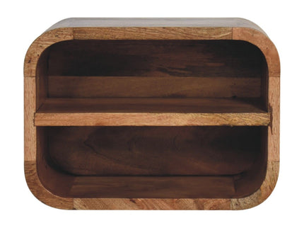 Floating Open Curve Nightstand - Oak