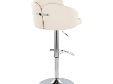 Dahlia - Contemporary Adjustable Barstool With Swivel With Rounded T Footrest (Set of 2)