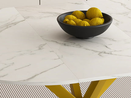 Round Dining Table With Extendable Blades, X Base