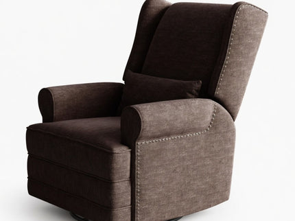 Extra Wide Swivel Recliner Glider Chair With Footrest - Brown