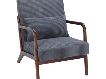 Accent Chair With Pillow And Wood Frame