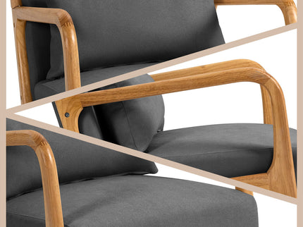 Leisure Chair With Solid Wood Armrest And Feet, Mid-Century Modern Accent Sofa, 1 Seat