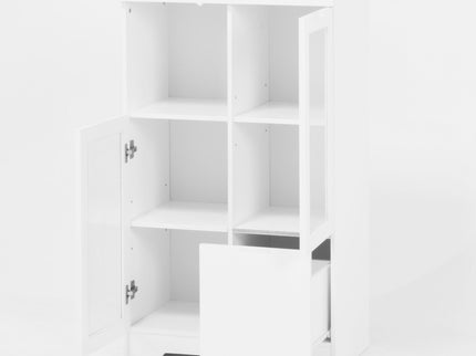 Modern Cabinet With Glass Doors And Drawer
