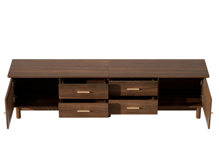 TV Stand For 85" TVs, 4 Smooth Glide Drawers - Walnut