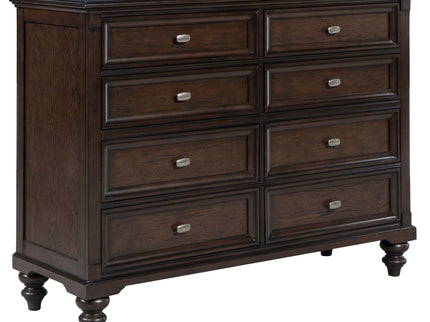 Berwick - 8 Drawer Dresser Cabinet With Felt Lined Drawers - Dark Oak