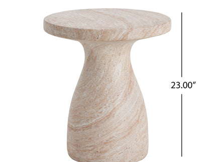 Outdoor / Indoor Travertine Side Table Lightweight