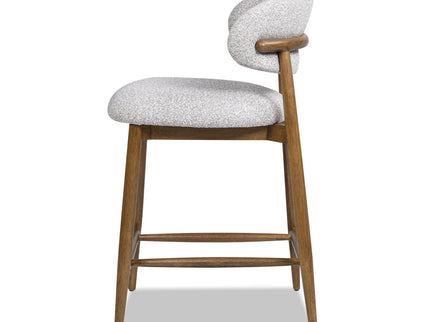 Locke - Modern Upholstered Counter Stool With Frame - Salt / Pepper