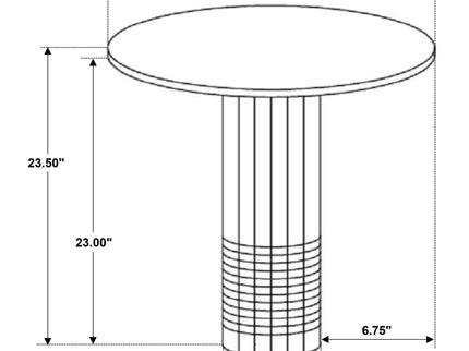Preston - 2 Piece Coffee And End Table Set With Cylindrical Pedestal Bases, Round Design - White