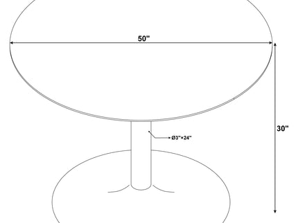 Raleigh - Pedestal Dining Table - White Marble