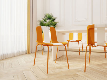 Modern Striped Blocking Single Chairs, Waterproof And Fade Resistant (Set of 4)