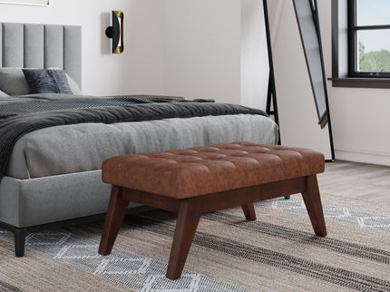 Draper - Upholstered Mid Century Tufted Ottoman Bench
