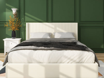 Anna - Upholstered Wingback Platform Bed With 4 Drawers Storage