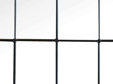 Harvik - Window Pane Wall Mirror With Linear Trim - Black