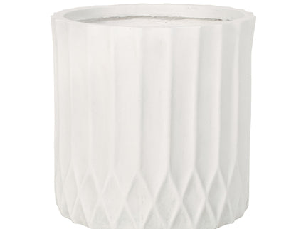 Planter With Subtle Pleated Design - Antique White