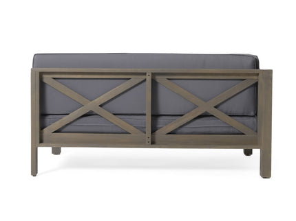 Aura - 2 Piece Outdoor Set With X Back Left Bench And Corner - Dark Gray