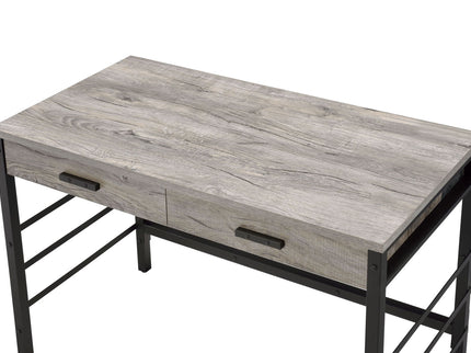 Disho - Weathered Writing Desk With USB - Oak