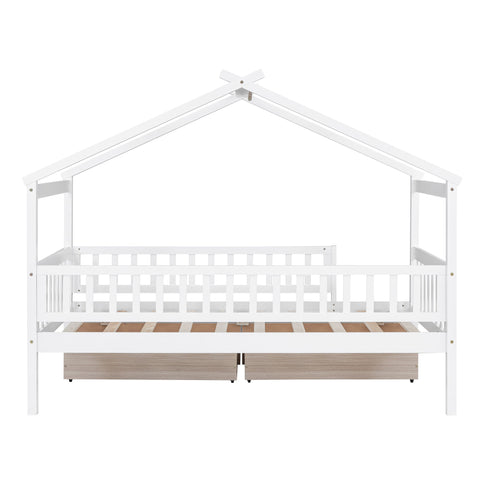House Bed With 2 Drawers