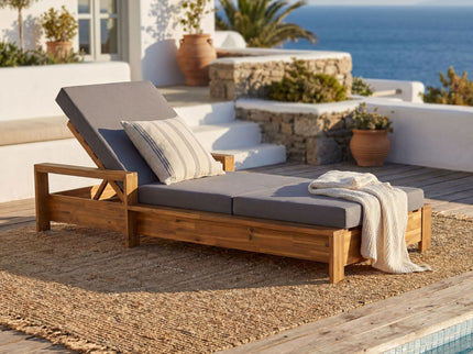Chaise Lounge With 3 Fold Cushion Set, 3 Position Adjustable Backrest