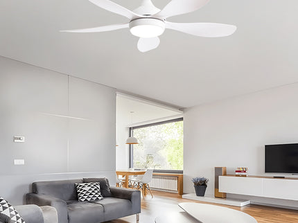42" Ceiling Fan With Remote Control, DC Reversible Motor, 6 Speeds, 3Cct LED Light - White
