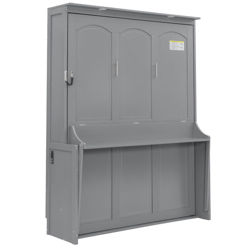 Murphy Bed With Desk, LED Lights And USB Charging Station