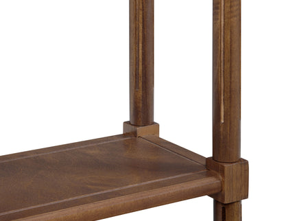 Narrow Side End Tables With Shelf (Set of 2) - Chestnut