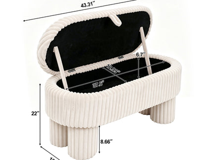 Modern Storage Ottoman Bench For Living Room