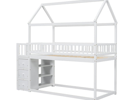 Bunk Bed With Shelves And Drawers, Storage Focused Design