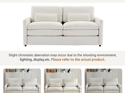 Cozy Upholstered Cushion Loveseat Sofa For Living Room