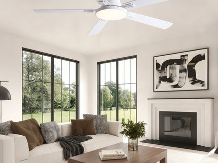 Flush Mount Ceiling Fans With LED Light And Remote Control, 5 Blades