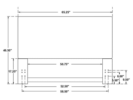 Queen / Full Size Upholstered Headboard With Flange Details - Sand